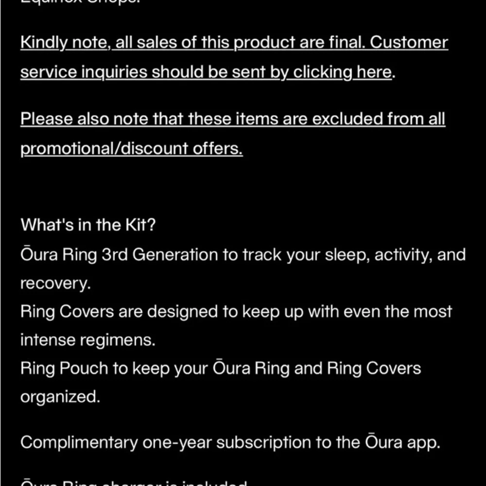 Oura Equinox Black Smart Ring Set with Charging Case and Pouch